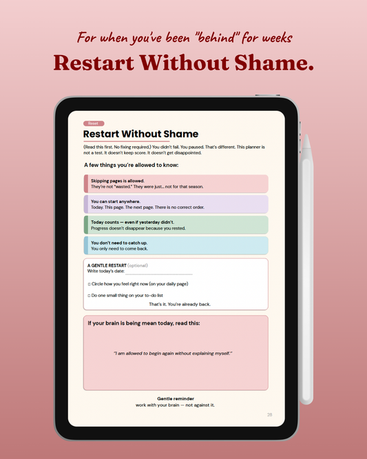 The Reset Planner - ADHD-Friendly Digital Planner