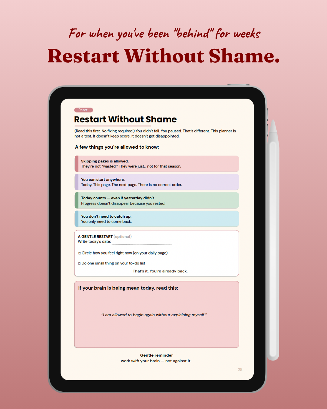 The Reset Planner - ADHD-Friendly Digital Planner